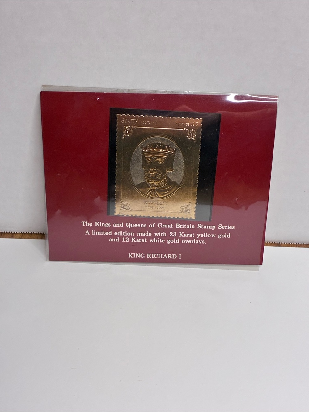 1977 King Richard I Great Britain Stamp Series 23K Yellow Gold 12K White Gold.